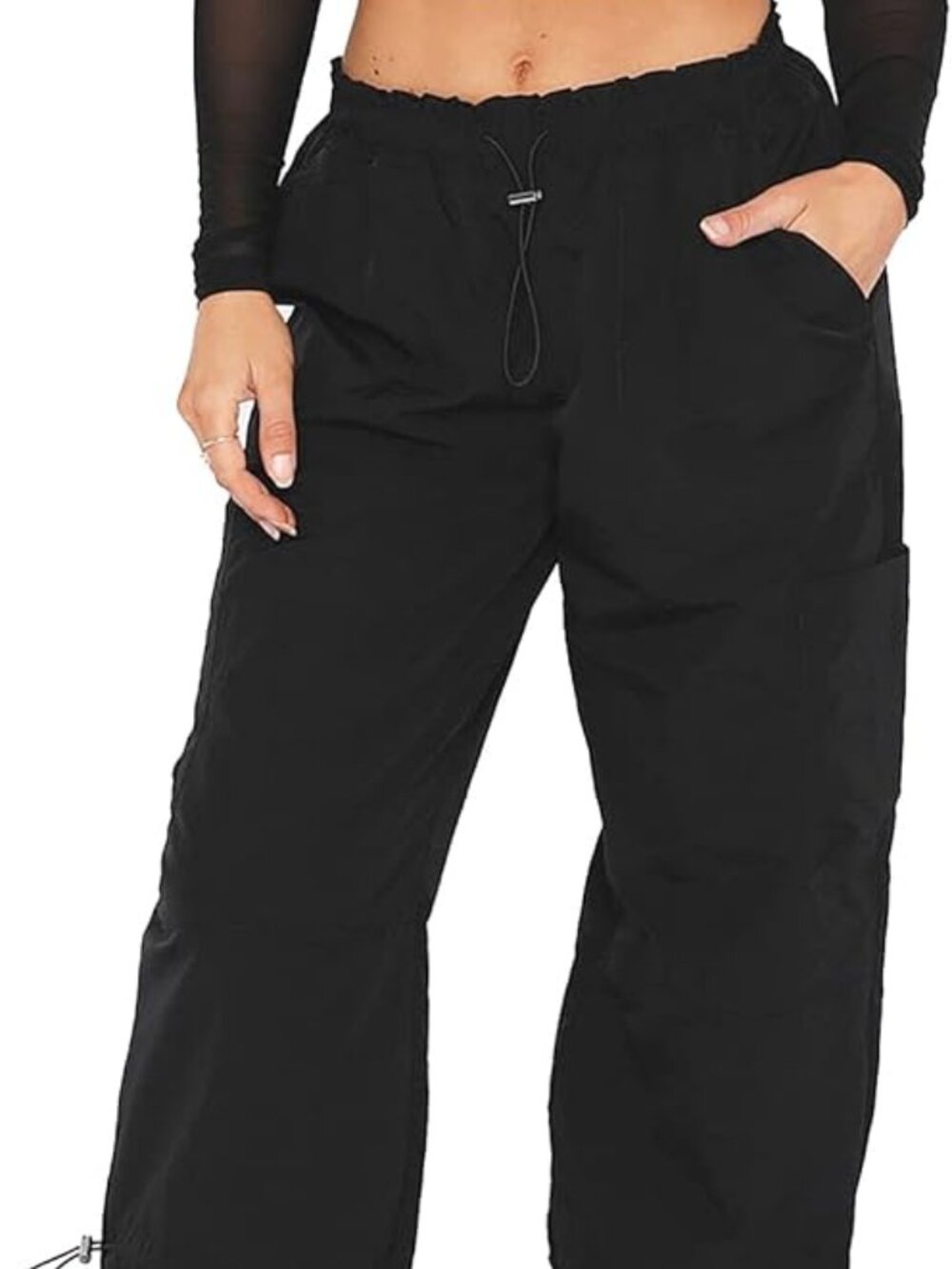 H&M Black Parachute Pants/Joggers (Size Small)